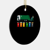 Recycling Trash Truck Keramisch Ornament (Rechts)