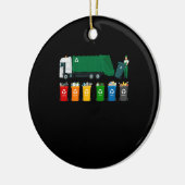 Recycling Trash Truck Keramisch Ornament (Links)