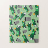 Recycling van vuilniswagen legpuzzel (Verticaal)