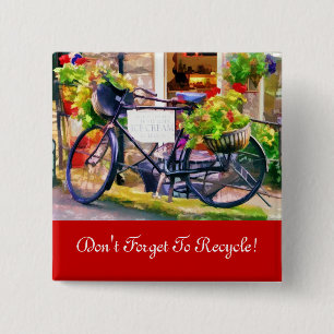 RECYCLING VIERKANTE BUTTON 5,1 CM