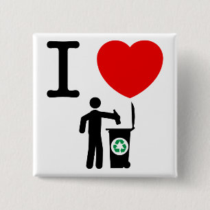 Recycling Vierkante Button 5,1 Cm