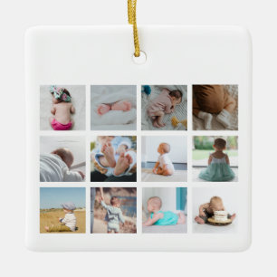 Recycling vuilniswagen Baby 1 jaar foto's Keramisch Ornament