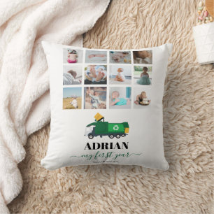 Recycling vuilniswagen Baby 1 jaar foto's Kussen