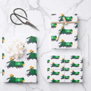Recycling vuilniswagen inpakpapier vel