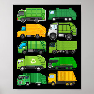 Recycling Vuilniswagen Kids Verjaardagscadeaus Poster