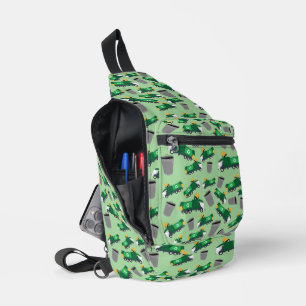 Recycling Vuilniswagen Patroon Terug naar School Sling Bag