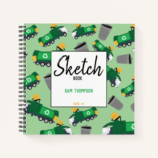 Recycling vuilniswagen Pattern Kinder Sketchbook Notitieboek (Voorkant)