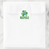 Recyclingbord klassieke ronde sticker (Tas)