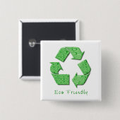 RecyclingButton Vierkante Button 5,1 Cm (Voorkant /achterkant)