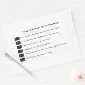 Recyclingnummers (wit) rechthoekige sticker (Envelop)