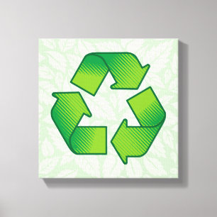 Recyclingsymbool Canvas Afdruk
