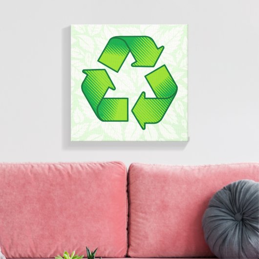 Recyclingsymbool Canvas Afdruk (Insitu (Woonkamer))