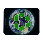 Recyclingsymbool en planeet magneet (Horizontaal)