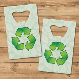 Recyclingsymbool Kredietkaart Flessenopener