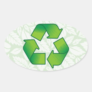 Recyclingsymbool Ovale Sticker