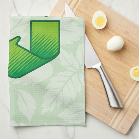 Recyclingsymbool Theedoek (Quarter Fold)