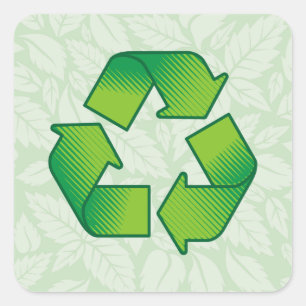 Recyclingsymbool Vierkante Sticker