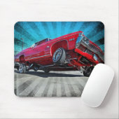 Red 1968 Lowrider Chevy Impala Mousepad Muismat (Met muis)