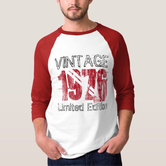 Red 1976 Limited Edition 40th Birthday T-shirt (Voorkant)