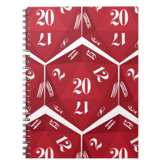 Red-20-sided-Dice-Pattern Notitieboek