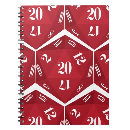 Red-20-sided-Dice-Pattern Notitieboek (Voorkant)