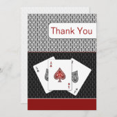 Red 3 aces vegas bruiloft kaart (Voorkant / Achterkant)
