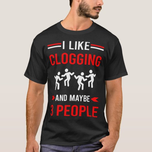 Red 3 People Clogging Clog Clogger T-shirt (Voorkant)