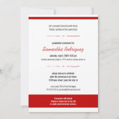Red 3 Photo Fun Boxes Graduation Invitation (Dos)
