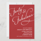 Red 40 en Fabulous Invitations Kaart (Voorkant)