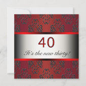 Red 40th Birthday Party Invitation (Devant)