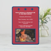 Red 4 juillet Hamburger Barbecue Invitation (Debout devant)