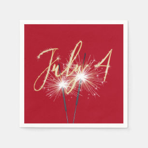 Red 4th of July Sparklers Servet