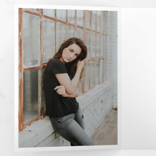 Red 5-Photo Fun Boxes Afstuderen Drieluik Uitnodiging (Binnenzijde eerst)