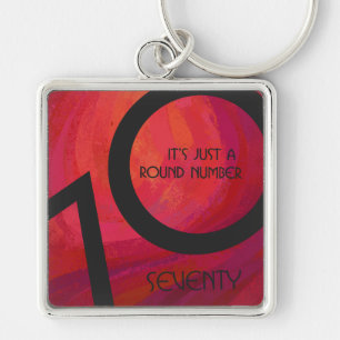 Red 70 Decade Birthday Sleutelhanger