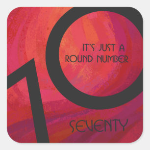 Red 70 Decade Birthday Vierkante Sticker