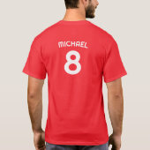 RED Aangepaste tekst (voor en achter) Pickleball T-shirt (Achterkant)