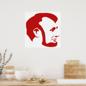 Red Abraham Lincoln Silhouette Poster (Keuken)