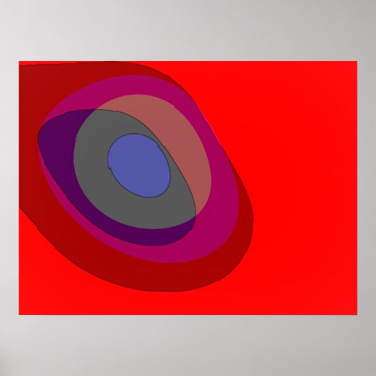 Red Abstract 714 - retro vibes uit 1970 Poster (Voorkant)