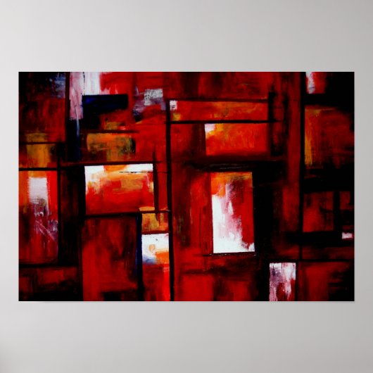 Red Abstract Art Origineel Creatief Modern Poster (Voorkant)