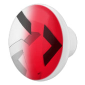 RED ABSTRACT CERAMIC DRAWER KNOB KERAMISCHE KNOP (Rechts)