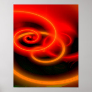 Red Abstract Digital Art Print - Art Posters