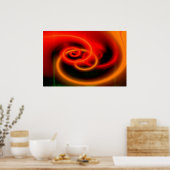 Red Abstract Digital Art Print - Art Posters (Keuken)