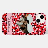 Red Abstract Dot Heart Lijst Foto Case-Mate iPhone Case (Achterkant (horizontaal))
