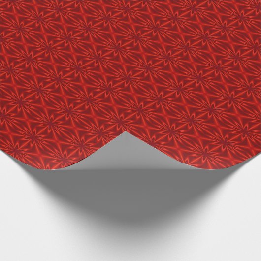 Red Abstract Floral Pattern Cadeaupapier (Hoek)