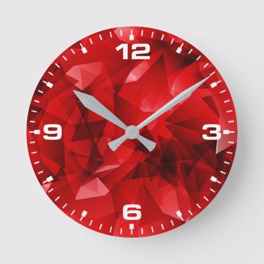 Red Abstract Geometric Design-51083 Ronde Klok (Voorkant)
