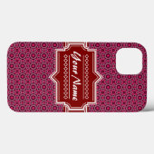 Red Abstract Geometric Pattern Gepersonaliseerd Case-Mate iPhone Case (Achterkant (horizontaal))