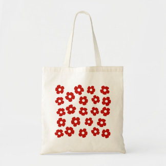 Red Abstract Hand Painted Flower Pattern Tote Bag