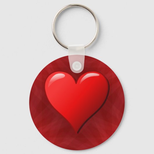 Red Abstract Heart Sleutelhanger (Voorkant)