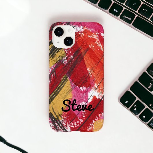 Red Abstract Vet Grafisch Gepersonaliseerd Hoesje- Case-Mate iPhone Case