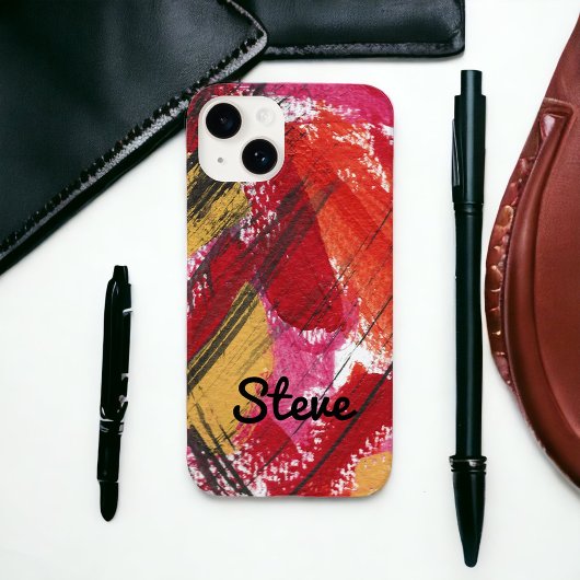 Red Abstract Vet Grafisch Gepersonaliseerd Hoesje- Case-Mate iPhone Case